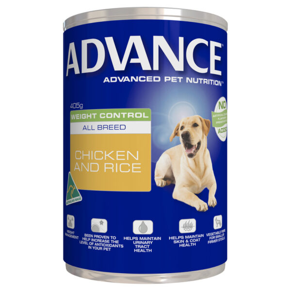 Advance Adult Dog Weight Control All Breed 405g x 12 Cans